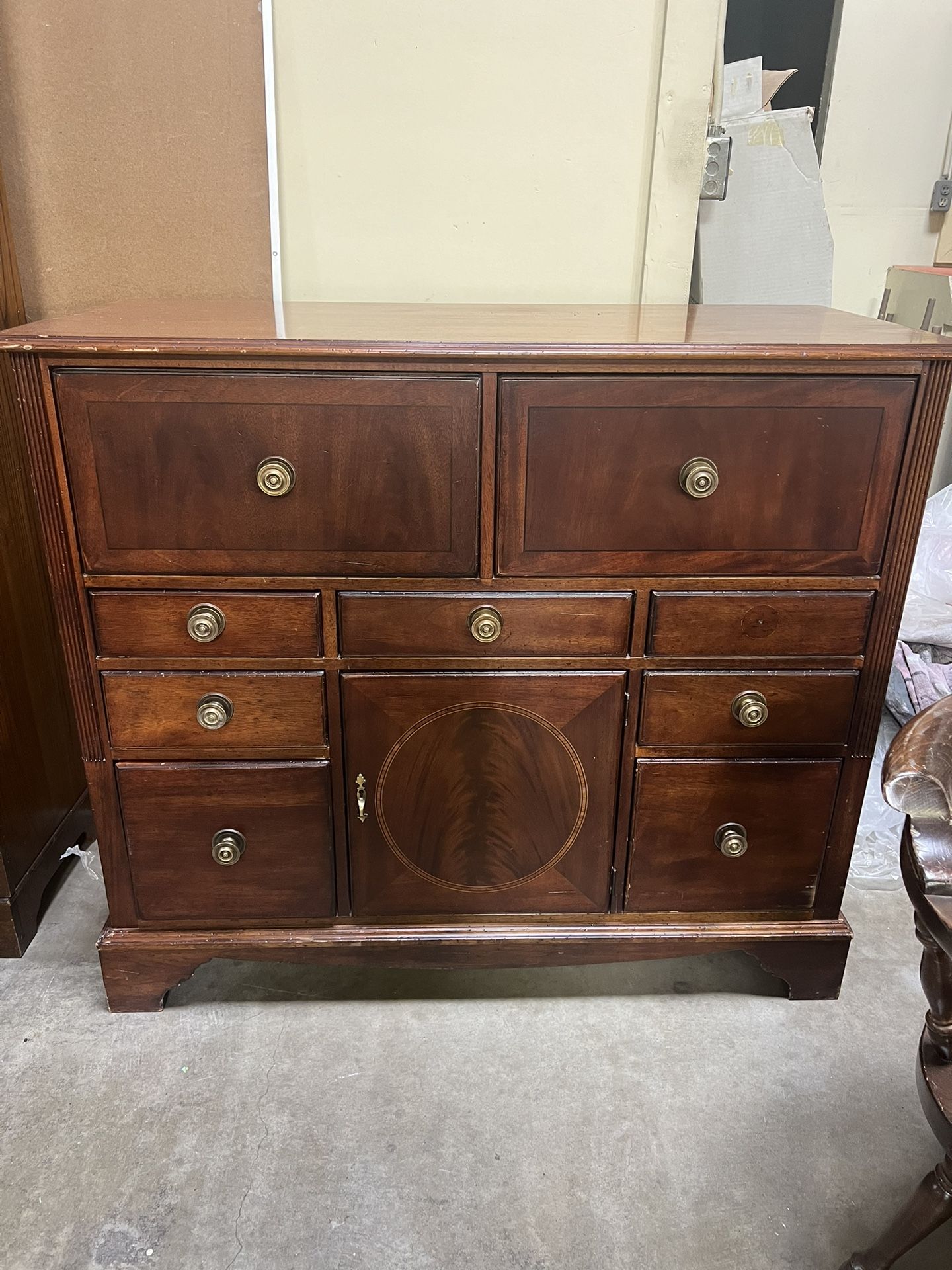 Antique Solid, Wood Buffet Cabinet