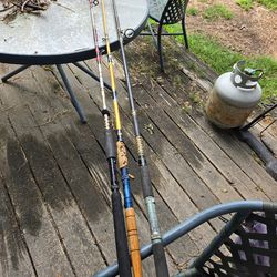 3 Vintage Fishing Rods Mitch Forrester GARCIA, Eagle Claw (AS-IS Please Read)