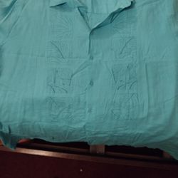 Men's Cafe Luna 3XL Shirt Aqua Blue