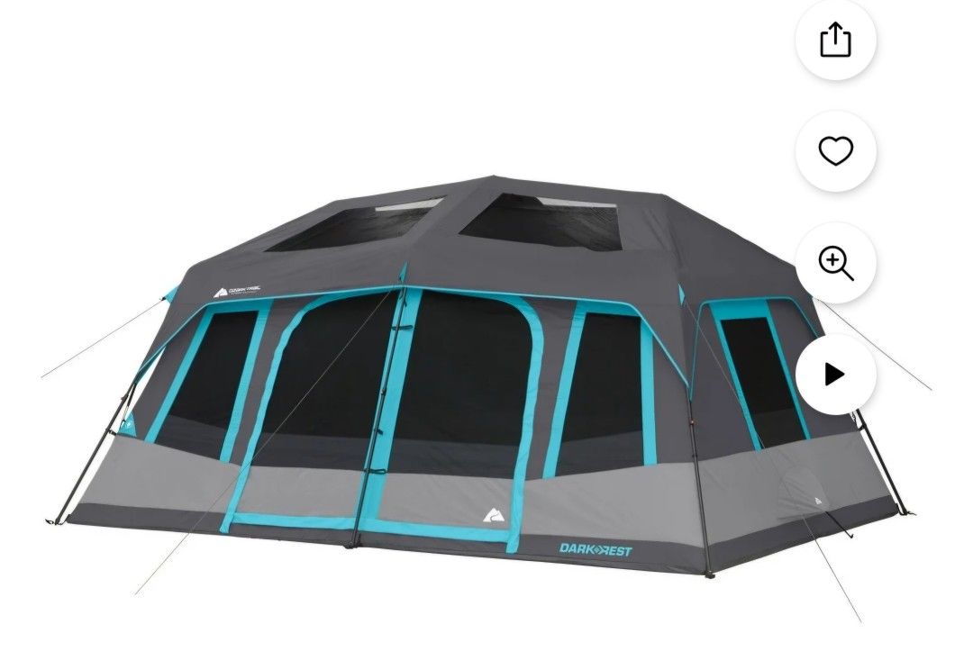 Ozark Trail 14x10 10 Person Dark Rest Instant Cabin Tent 37.7lbs
