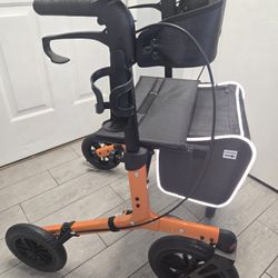 Elenker All Terrain Dual-Brake Rollator Walker 12" Wheels, Andador