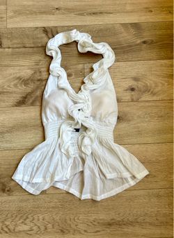 Poetry Clothing White Ruffle Halter Top