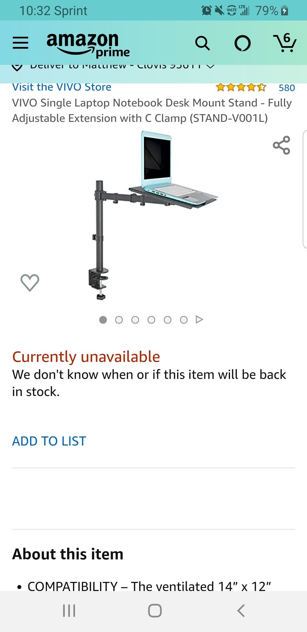 VIVO Single Laptop Notebook Desk Mount Stand - Fully Adjustable Extension with C Clamp (STAND-V001L)