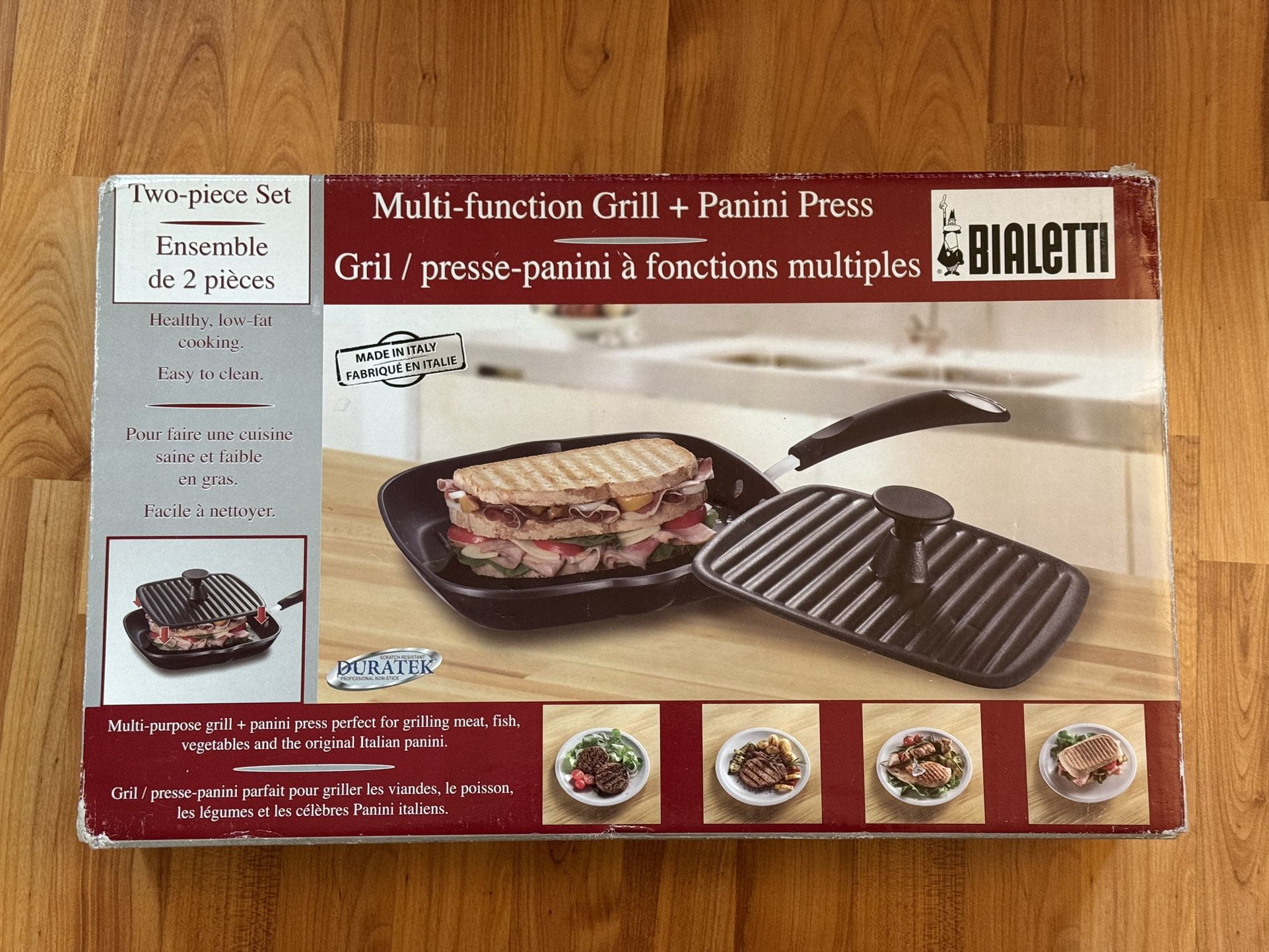 BIALETTI Cast Iron Frying Pan / Panini Press (NEW)