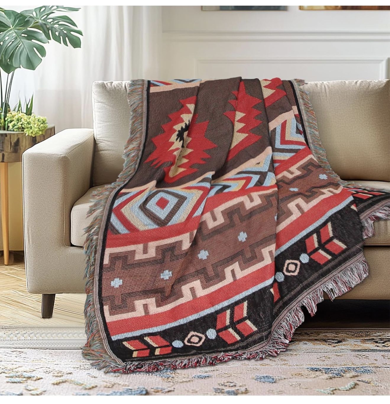 Boho Aztec Blanket Aztec 50"×70"