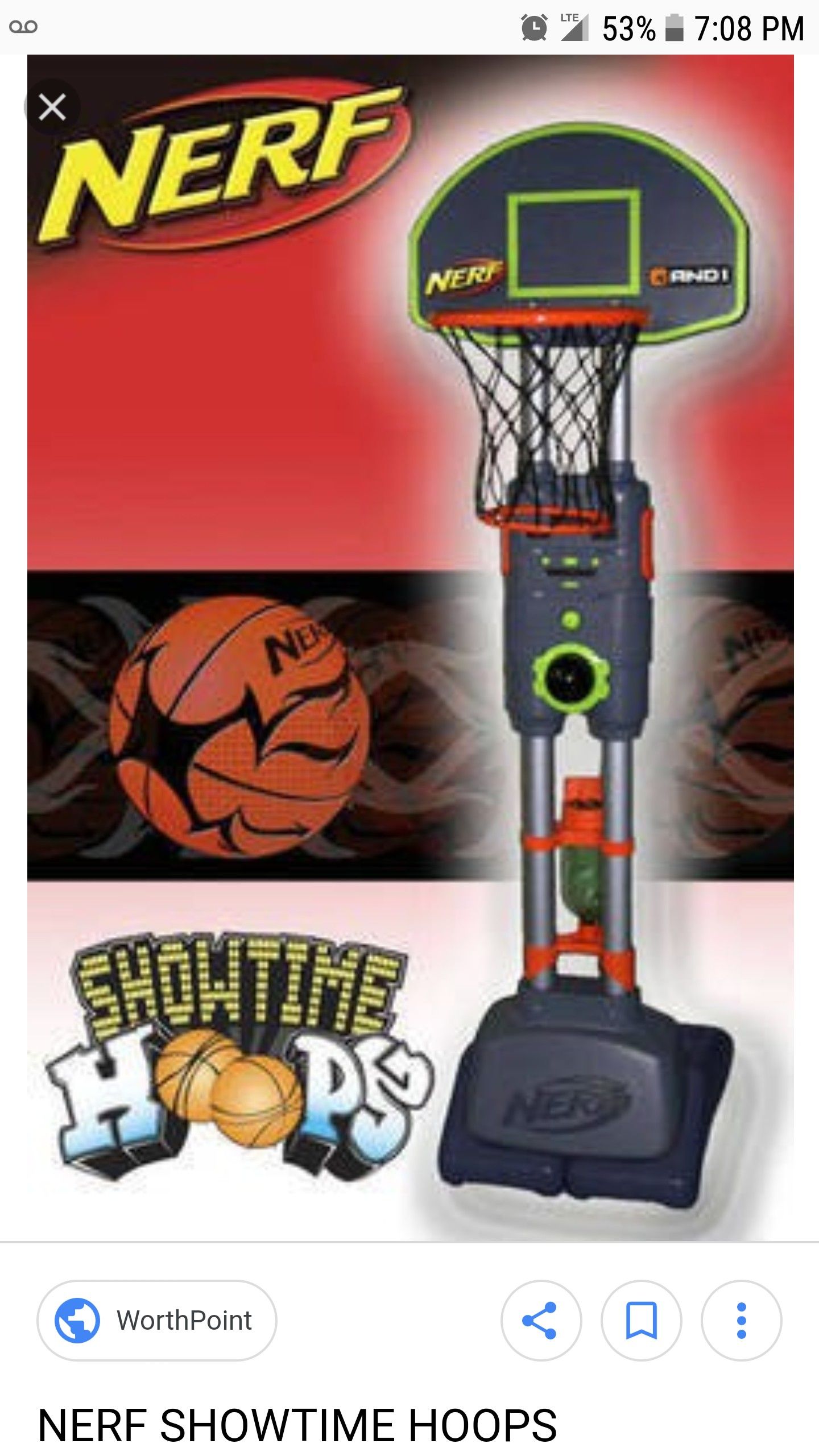 HASBRO NERF INDOOR SHOWTIME BASKETBALL COURT