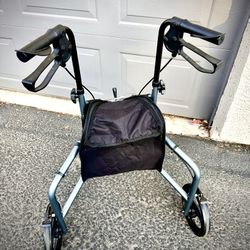 3 Wheel Walker ZLER , Lightweight Aluminum Folding 10'' Three Wheel Rollator Walker