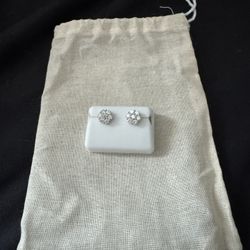 925 Sterling Silver Moissanite Studded Earrings 