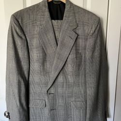 Rue Royal NINO CERRUTI MEN’S Gray Plaid two-piece Sports Suit jacket
