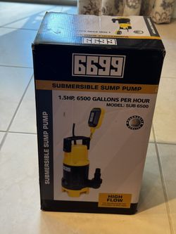 Sump Pump Submersible 6500GPH Powerful Water Pump for Pool Draining 1.5HP Utility Pump with Adjustable Float Switch 16FT Power Cord for Flooded House 