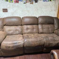 Brown Reclining Couch NEED GONE