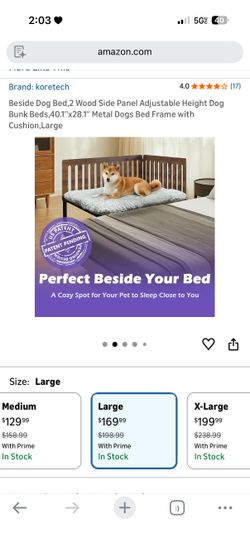 Bedside Dog Bed (New)