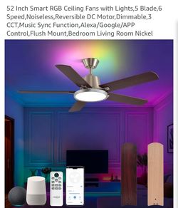 52" Ceiling Fan w/ Light and rainbow lights