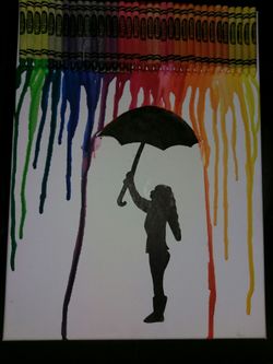 Siloett crayon canvas