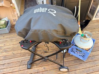 Weber Q Portable Gas Grill with Cover and Stand