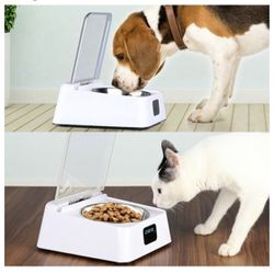 Open Lid Pet Feeder, Automatic Cat Feeder with Infrared Sensor Cover, Removable Bowl Battery Powered Intelligent Automatic Opening Lid Dog Feeder, Pet