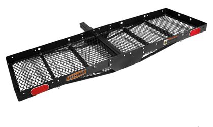 Steel Foldable Cargo Carrier with Reflectors, 750 LBS Capacity, 60" x 20" x 2.5", Hitch Mount for 2" Receivers, Compatible with Class III & IV, Foldin