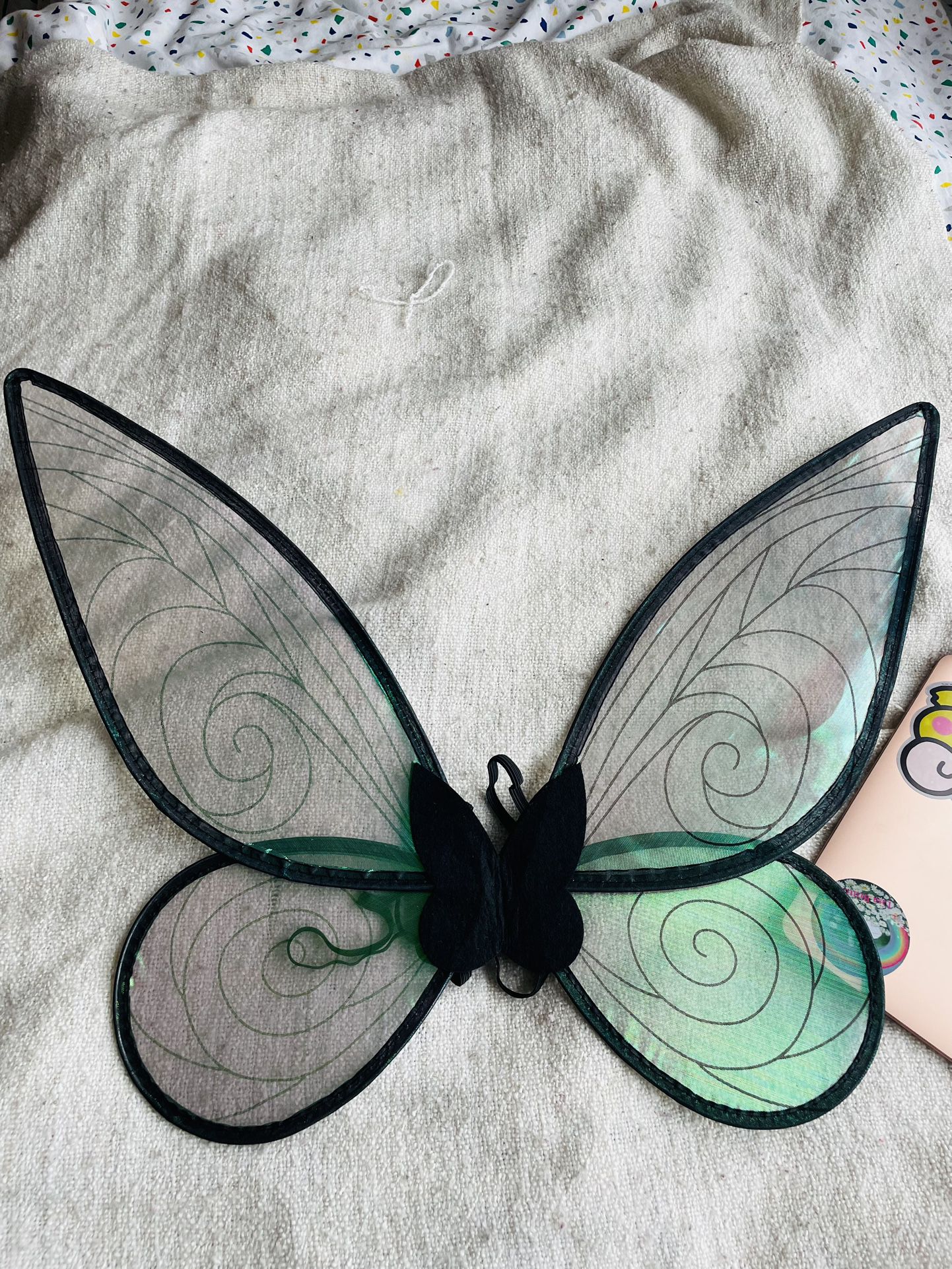 beautiful iridescent green fairy wings -never worn, perfect condition 