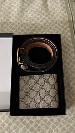 Gucci GG Supreme Belt and Wallet Set