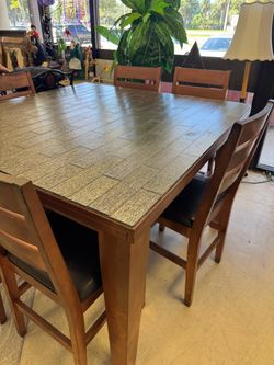 Counter Height Dining Table with 6 Chairs