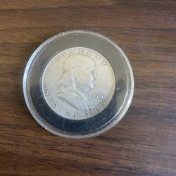 1950 Benjamin Franklin silver half dollar, $25