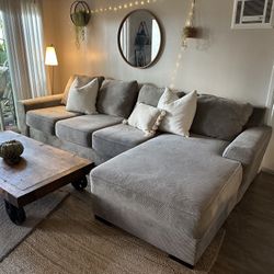 Platinum Grey Sofa Couch With Chaise