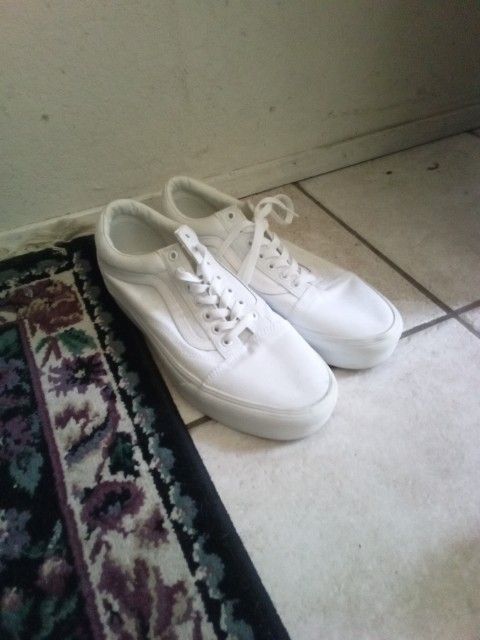 White Old School Vans