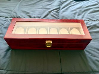 Red Mahogany Watch Box - 6 Slot