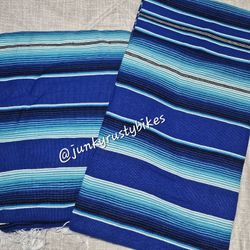 New Blue 5x7 Serape Sarape Zarape Mexican Blanket