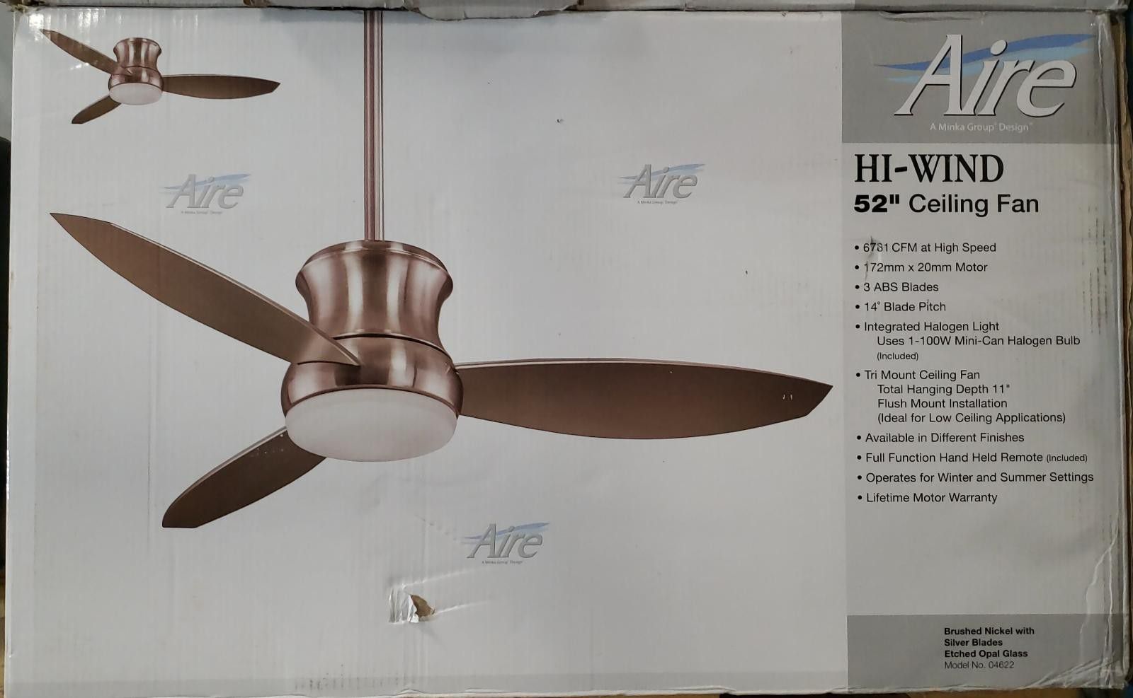Aire 52 inch ceiling fan with LED