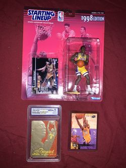 1998 NBA starting line up Kobe Bryant & 1996 23k GOLD Rookie card