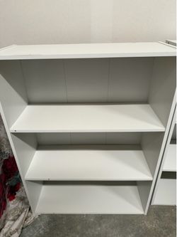 Set of 2 white 3-shelf storage