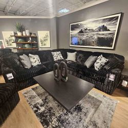 Brand New 🌄 $10 Down Payment Finance 🎗️Madness Midnight 3 Piece Velvet Sectional ▪️# Sofa # Loveseat # Couch # Living Room Set