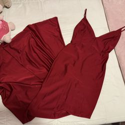 Burgundy Mermaid Style Dress