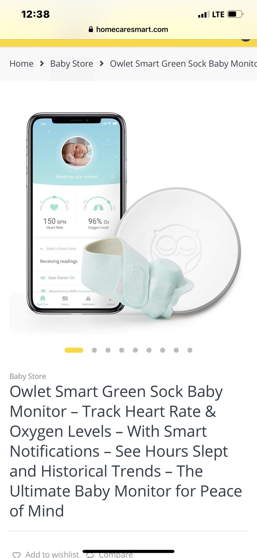 Baby sock monitor