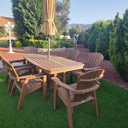 Pollywood Brown Dining Table & 6 Chairs Set