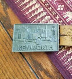 Vintage KENWORTH TRUCKING LEATHER BELT AND BUCKLE