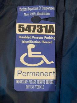 Permanent Parking Pass for the Handicapped