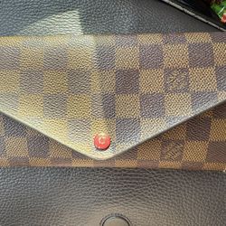 Authentic Louis Vuitton Emilie Damier Ebene Long Wallet 