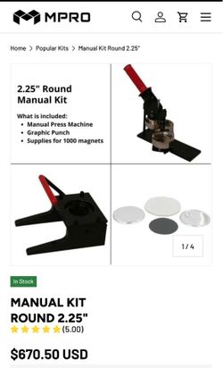 Supplies for a custom-made magnet/pins/keychain business
