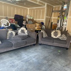 Large Gray 2 Seat Sofa