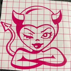 Lady devil window decal sticker