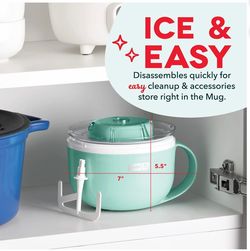 Dash My Mug Ice Cream Maker 2 Pack Bundle | Electric Countertop Soft Serve Ice Cream Machine, 2 Single Serve Half-Pint Freezer Mugs with Ingredient Ch