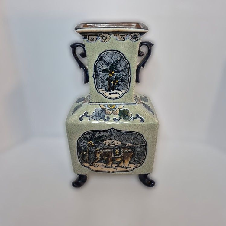 Vintage Baum Bros Elephant Palm Vase Bohemian Porcelain Formalities Czech