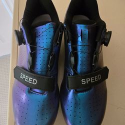 Speed Cycling Shoes Iridescent purple and blue