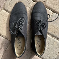 USED GOOD CONDITION Black Calvin Klein Lace Up Dress Shoe