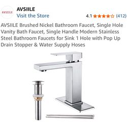 AVSILE new brushed, nickel bathroom faucet single hole