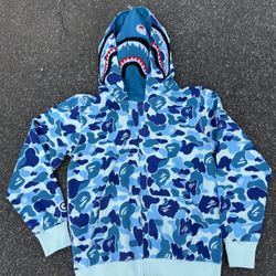 BAPE ABC Camo Double Shark Full Zip Hoodie 'Blue'