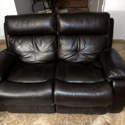 Mocha Leather Power Reclining Sofa 