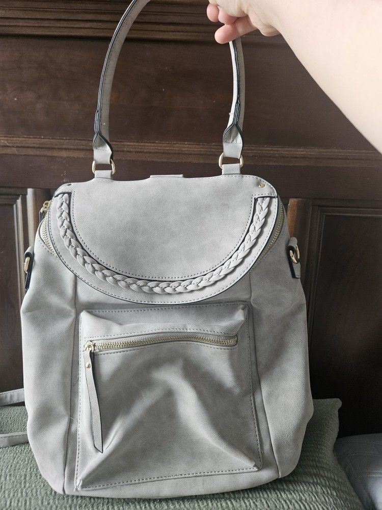 Gray backpack Purse